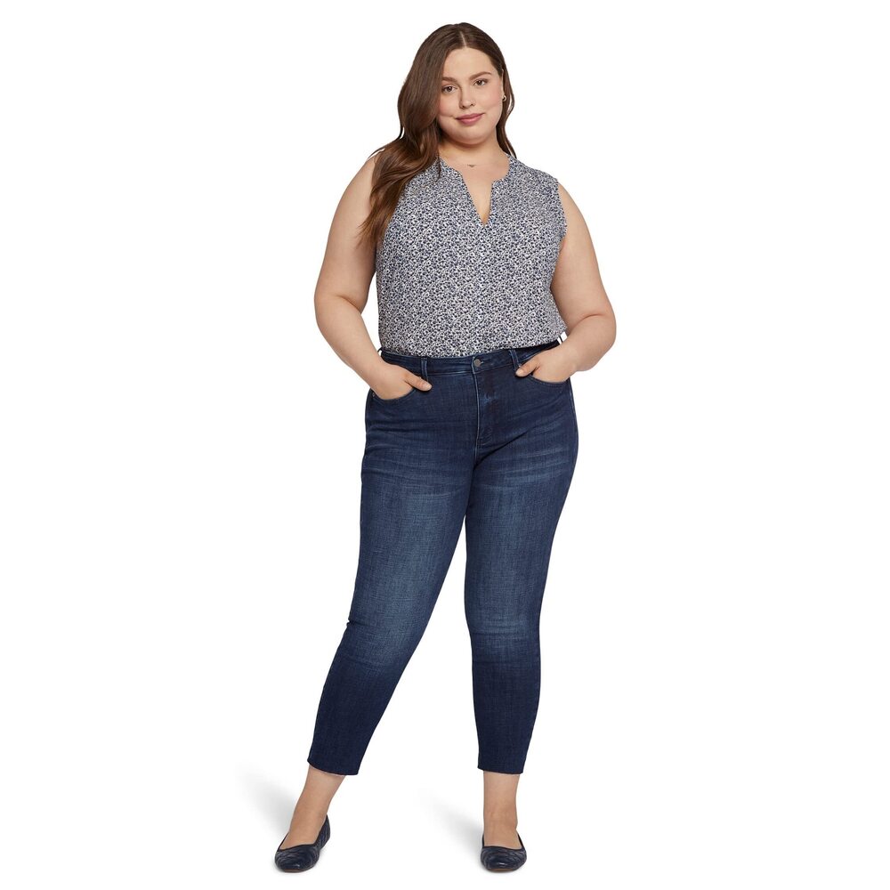 NYDJ Plus Size Alina Leggings Ankle Raw Hem in Mesquite Mesquite 28W 27